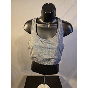 Reebok Womens Size XL Firm Support Bra Top Sports gray KeyHole Racerback